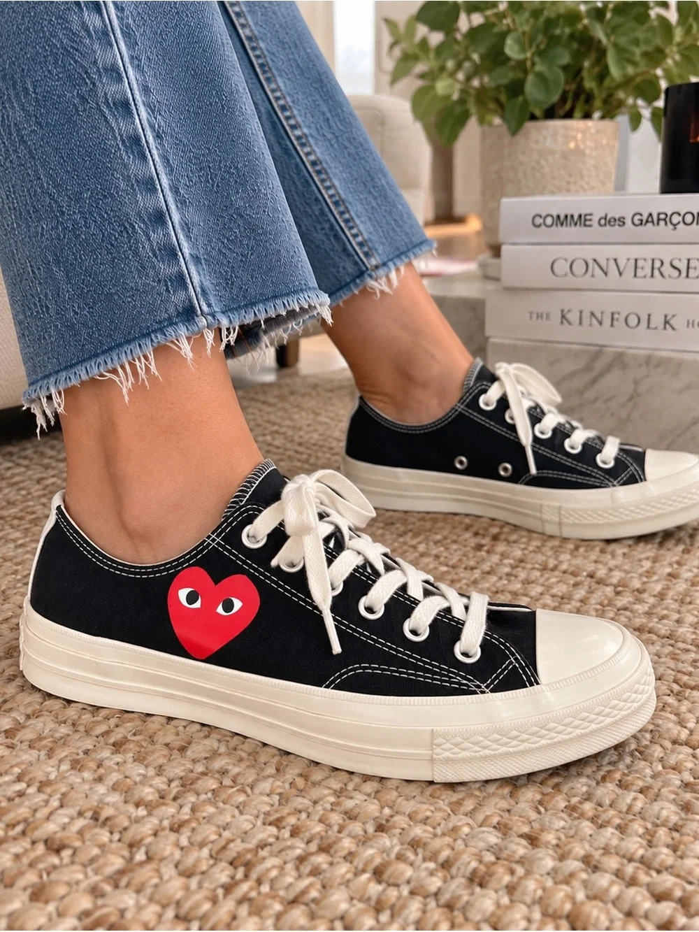Converse x Comme des Garçons PLAY Chuck 70 Ox CDG Heart Black M6 W8